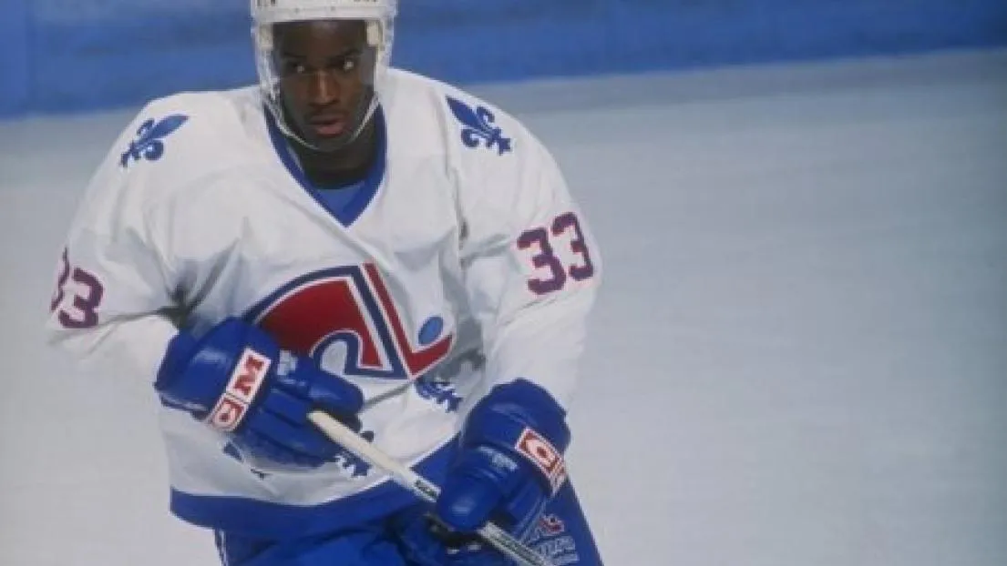 Former NHLer Reggie Savage playing for the Quebec Nordiques.