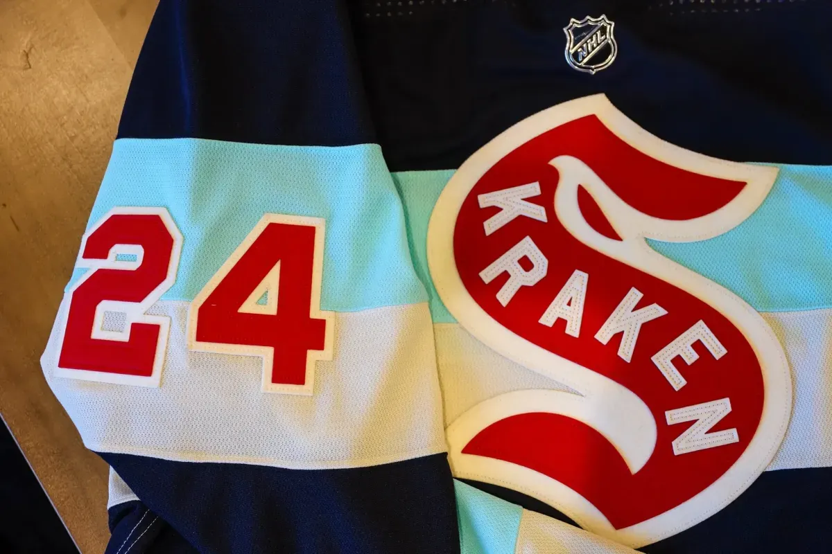 Seattle Kraken's winter classic jersey for which they're being sued.