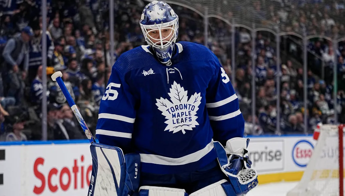 Le gardien Ilya Samsonov vient tout juste d'être placé au ballottage par les Leafs de Toronto.