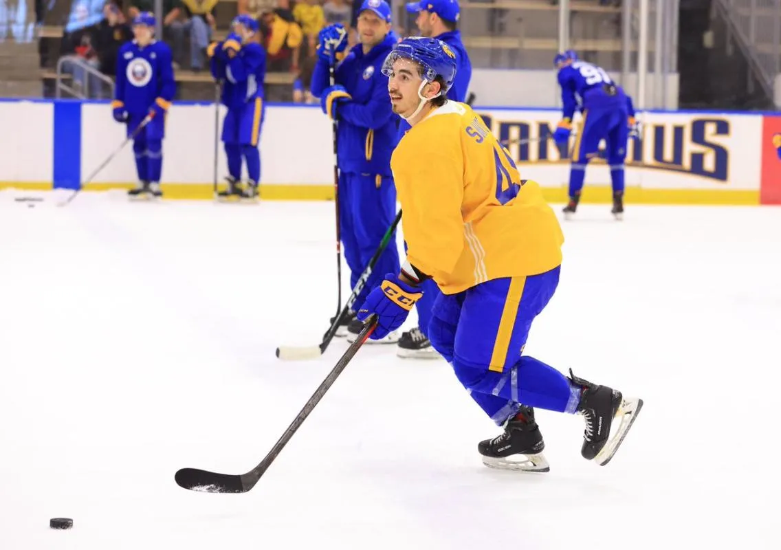 Nicolas Savoie at the Buffalo Sabres' training camp.