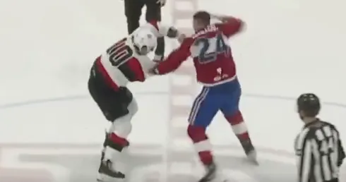 Logan Mailloux a jeté les gants face à Zack Ostapchuk dès la 23e seconde de jeu.