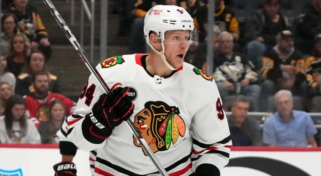 Corey Perry during a game for the Chicago Blackhawks of the NHL.