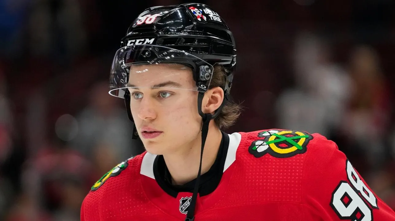 Connor Bedard during a game with the Chicago Blackhawks