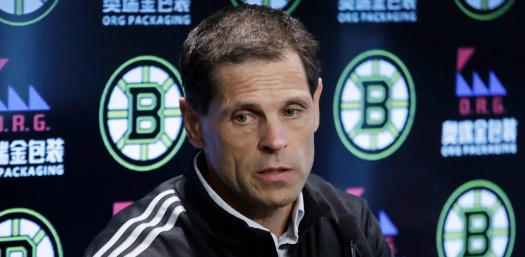 Boston Bruins General Manager Don Sweeney speaks to the media during a news conference