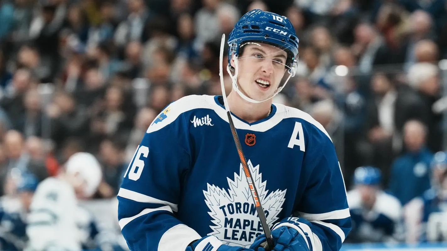 Mitch Marner in a game with the Toronto Maple Leafs.
