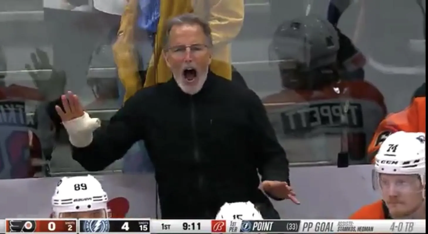 Philly Flyers Head Coach John Tortorella Arguing With Officials