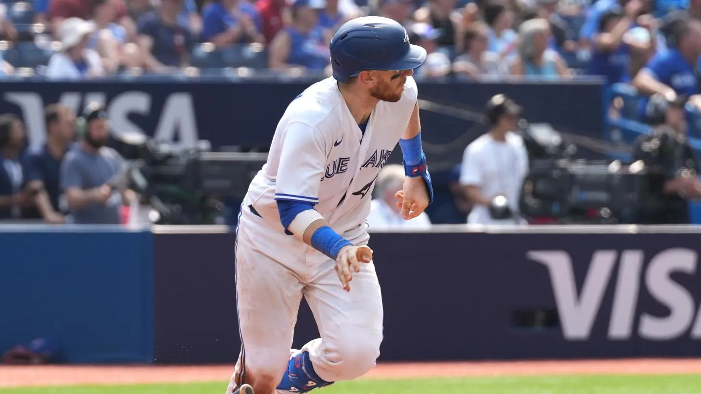 Blue Jays Danny Jansen running the bases at the Rogers Centre.