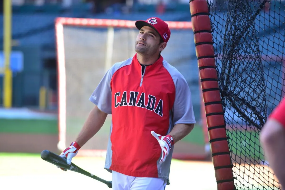 Joey Votto playing for team Canada