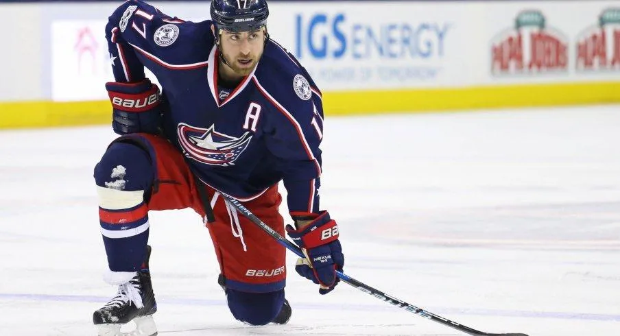 Brandon Dubinsky while playing for the Columbus Blue Jacket