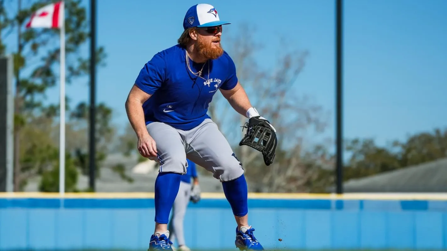 Justin Turner with the Blue Jays spring training.
