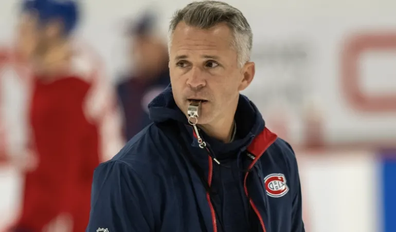 Martin St-Louis lors d'un entraînement du Canadien de Montréal