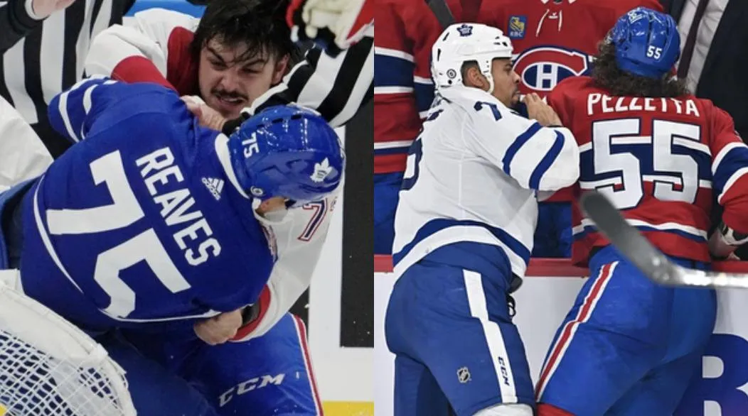 En l'absence d'Arber Xhekaj, Ryan Reaves s'est fait un malin plaisir à malmener Michael Pezzetta et les joueurs du Canadien de Montréal.