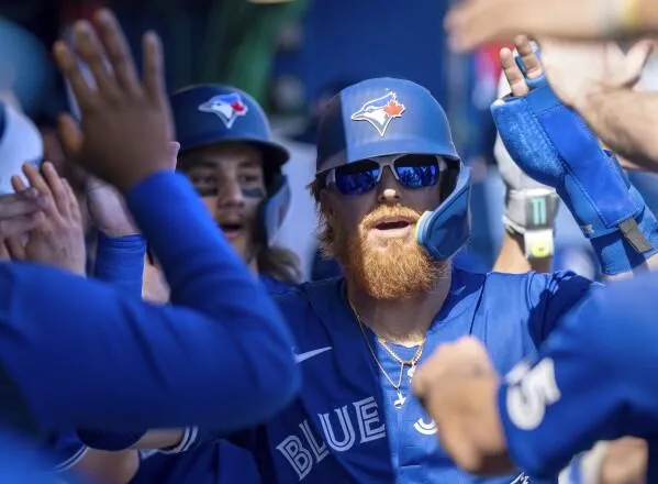 Turner celebrating a run #bluejays #mlb