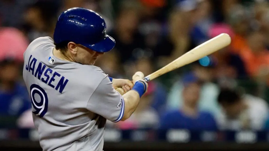 Danny Jansen crushing a home run versus the Tampa Bay Rays.