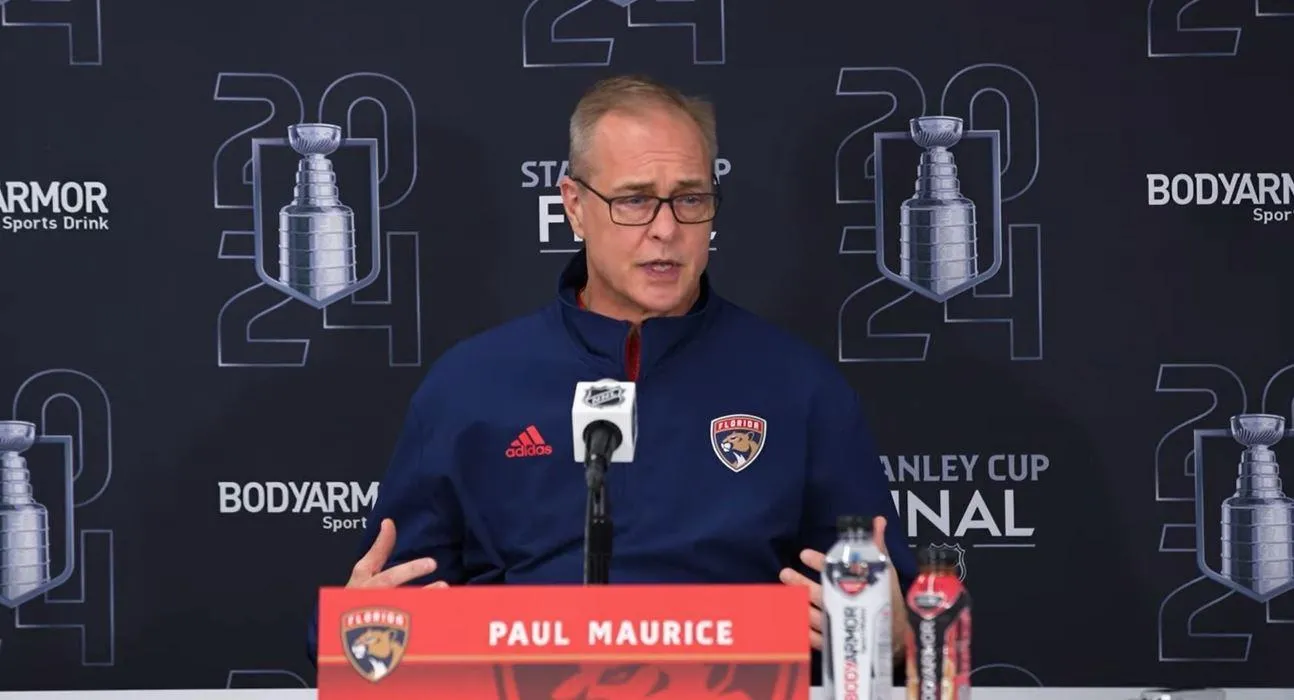 Head coach of the Florida Panthers Paul Maurice in a press conference.