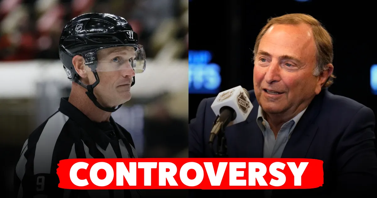 NHL commissioner Gary Bettman and referee Dan O'Rourke