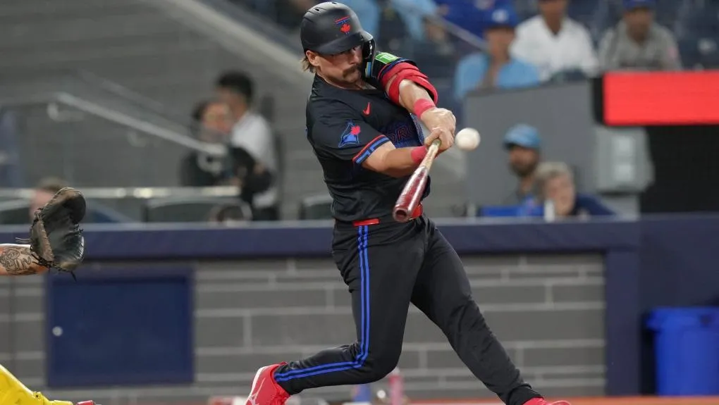 Schneider with the Jays in City Connect uniform #bluejays #mlb