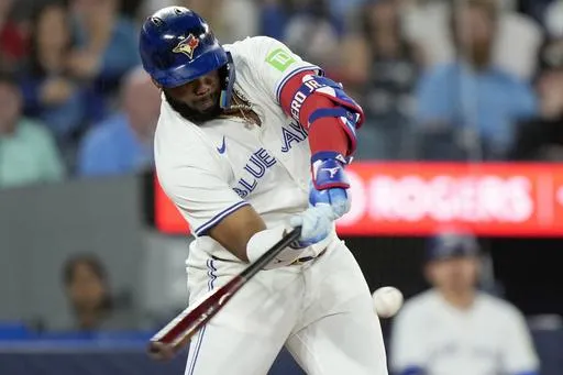 Guerrero hit in hand #bluejays #mlb