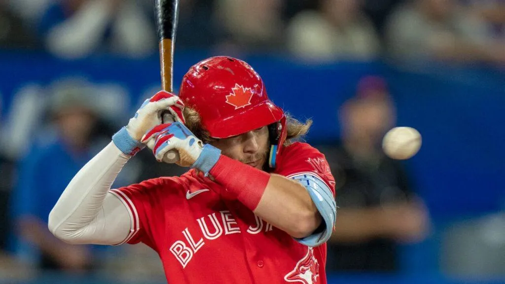 Bichette hit by a pitch #bluejays #mlb