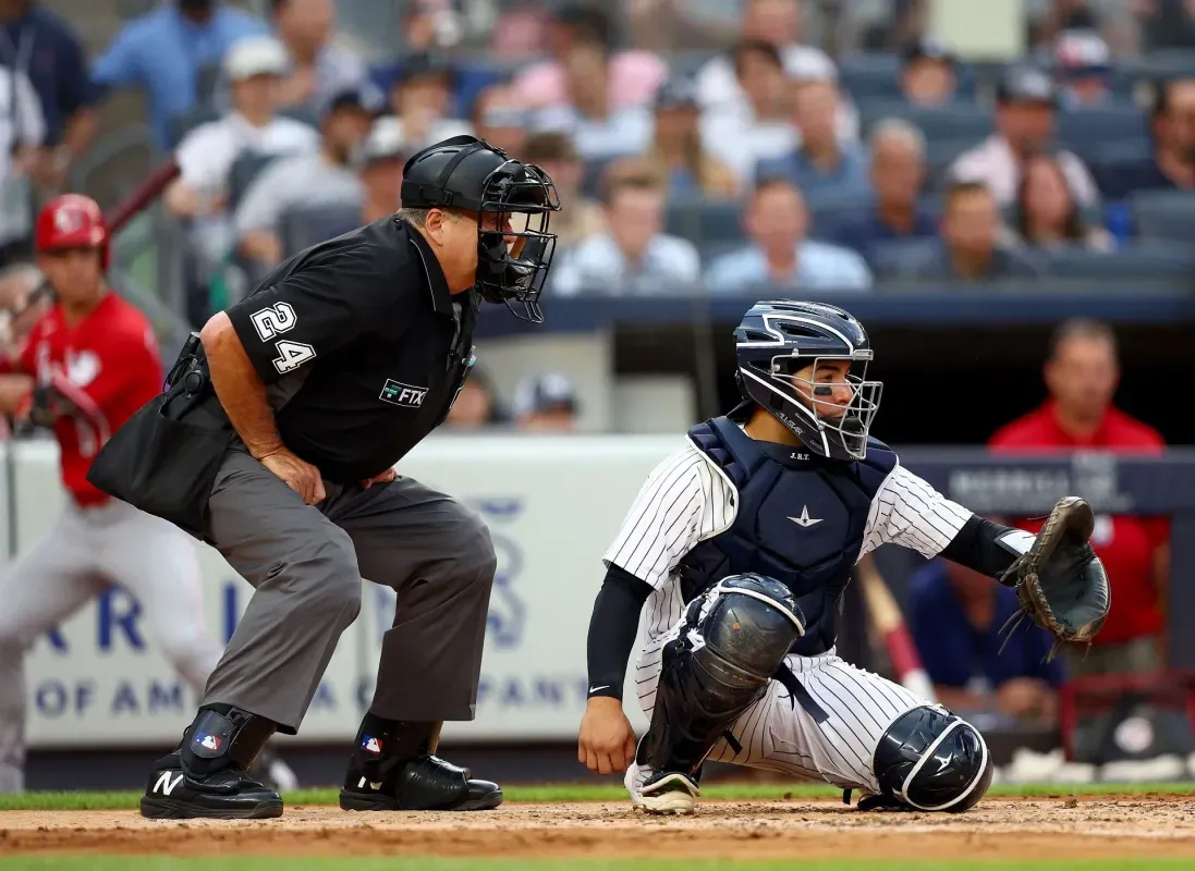 Umpire behind home plate during MLB game #bluejays #mlb