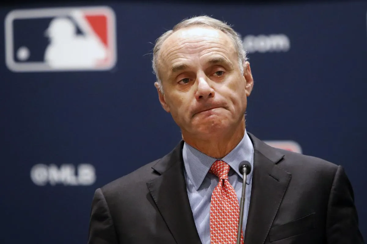 Manfred during press conference #bluejays #mlb