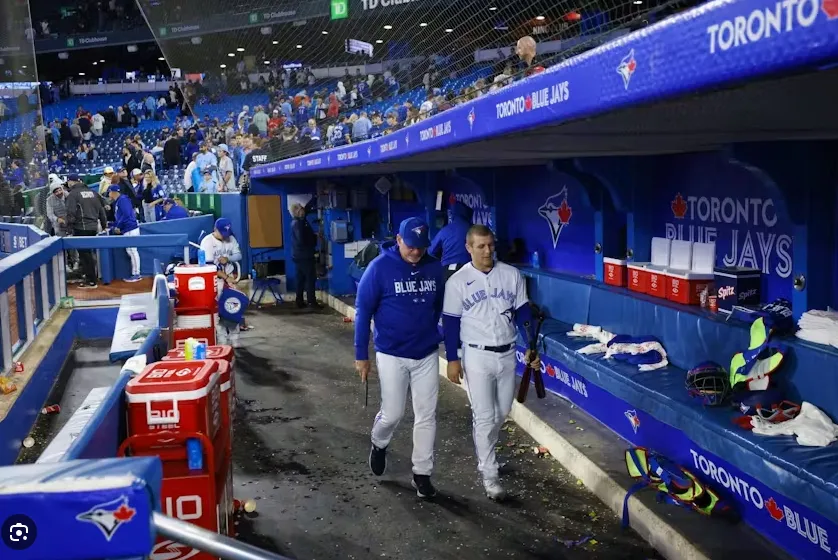 Varsho in the Blue Jays dugout #bluejays #mlb