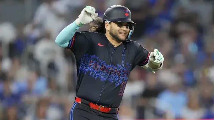 Bichette celebrating with the Blue Jays #bluejays #mlb
