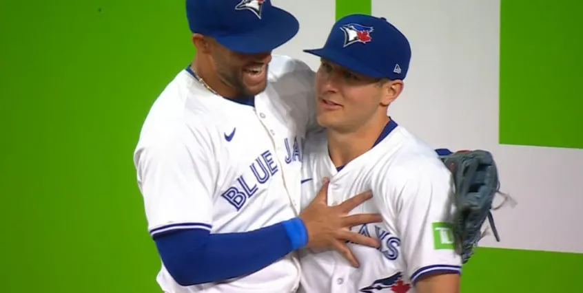 Varsho celebrates catch #bluejays #mlb