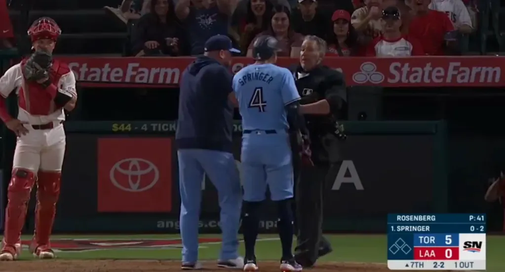 Springer ejected from the game #bluejays #mlb