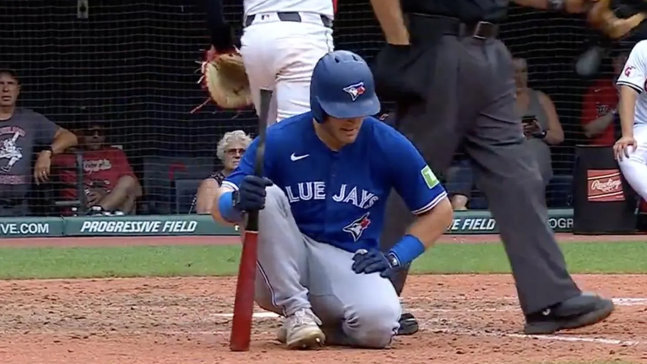 Varsho injured at the plate #bluejays #mlb