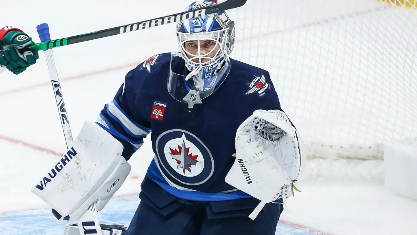 Kaapo Kahkonen with the Winnipeg Jets.
