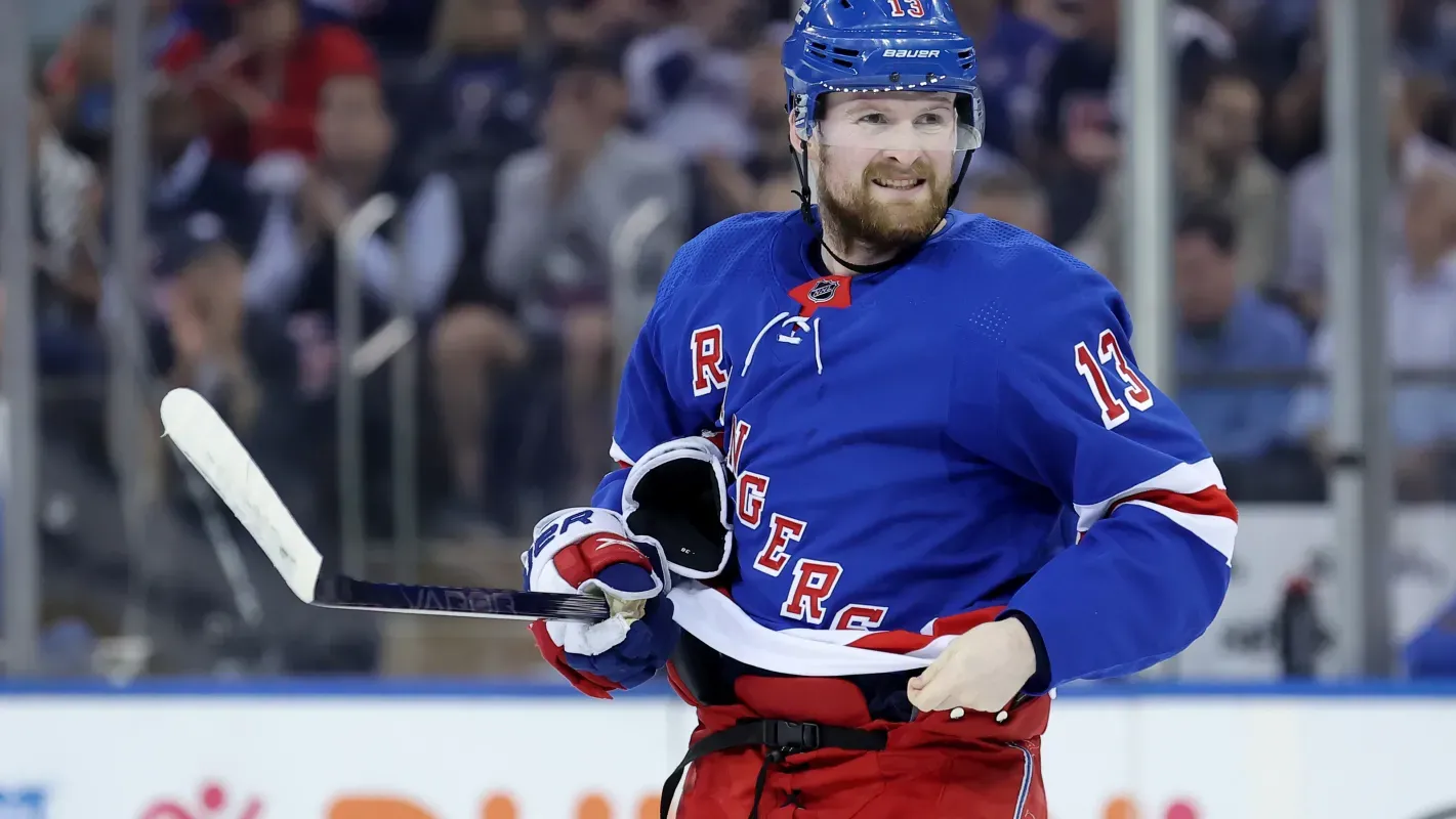Alexis Lafreniere of the New York Rangers during an NHL game