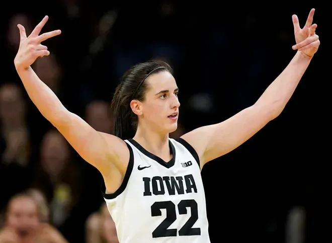 WNBA player Caitlin Clark in an Iowa jersey