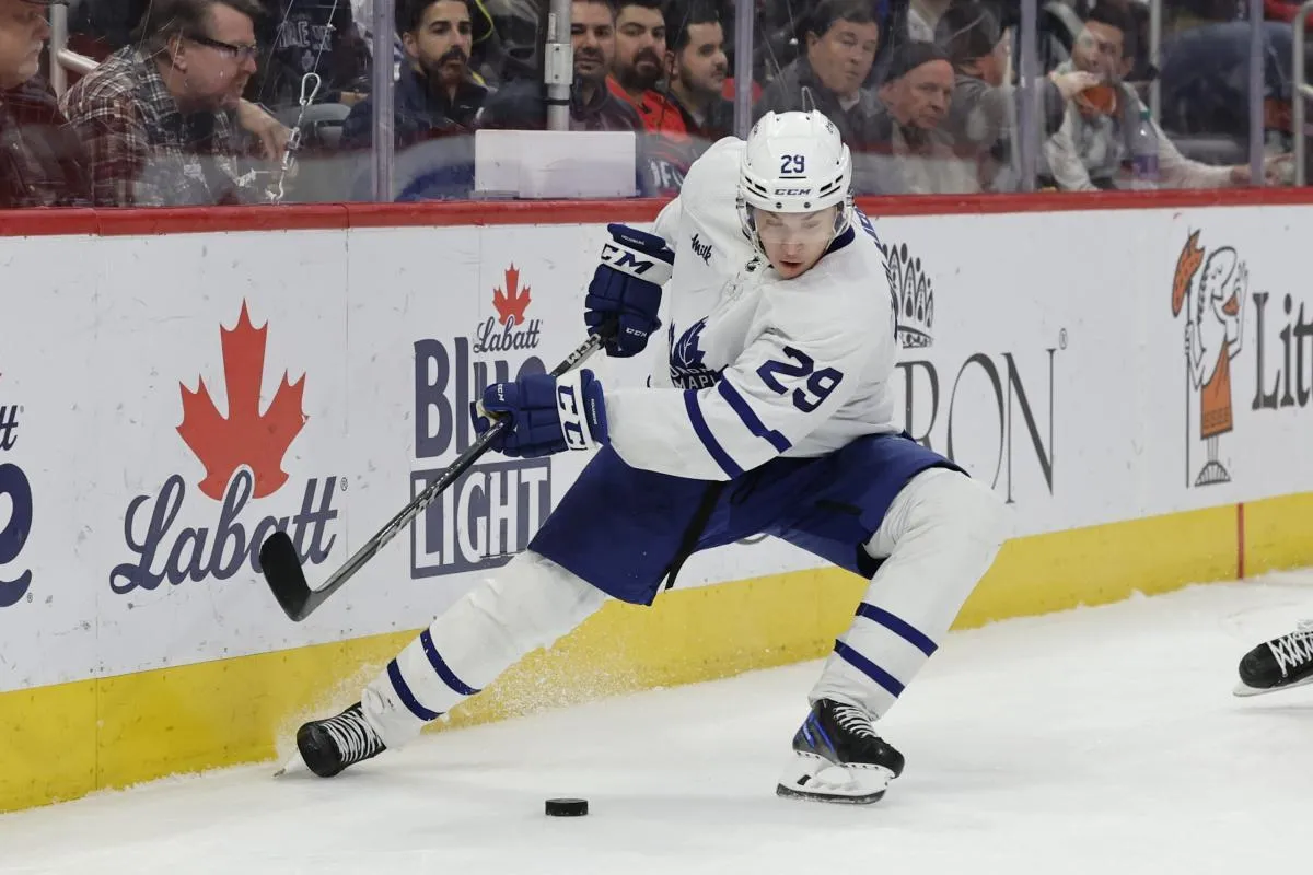 Pontus Holmberg of the Toronto Maple Leafs.