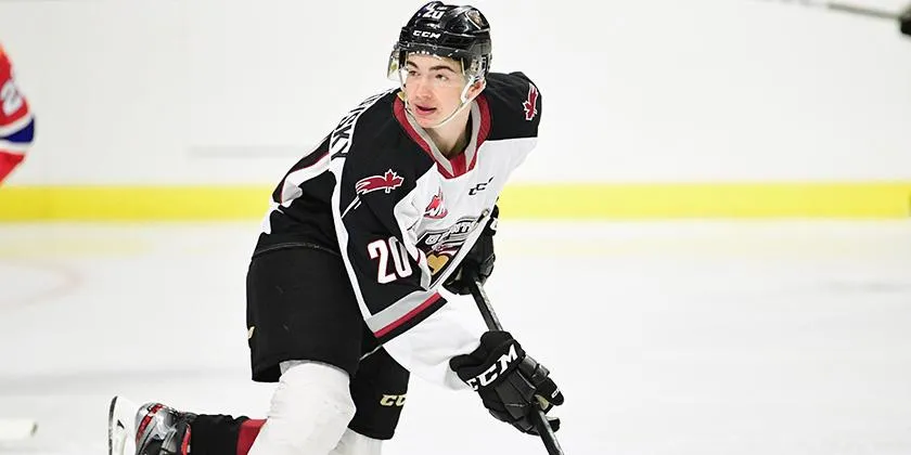 Lukas Svejkovsky seen skating with his WHL team