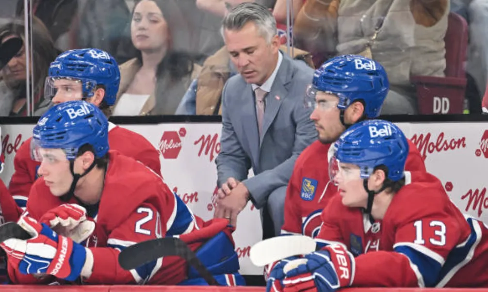 Martin St-Louis, Nick Suzuki, Cole Caufield, Juraj Slafkovsky