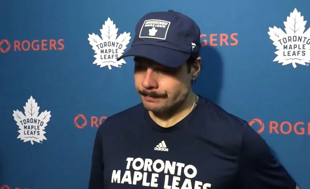 Nov. 3, 2024: Auston Matthews speaks with the media following the Toronto Maple Leafs' 2-1 overtime loss to the Minnesota Wild.