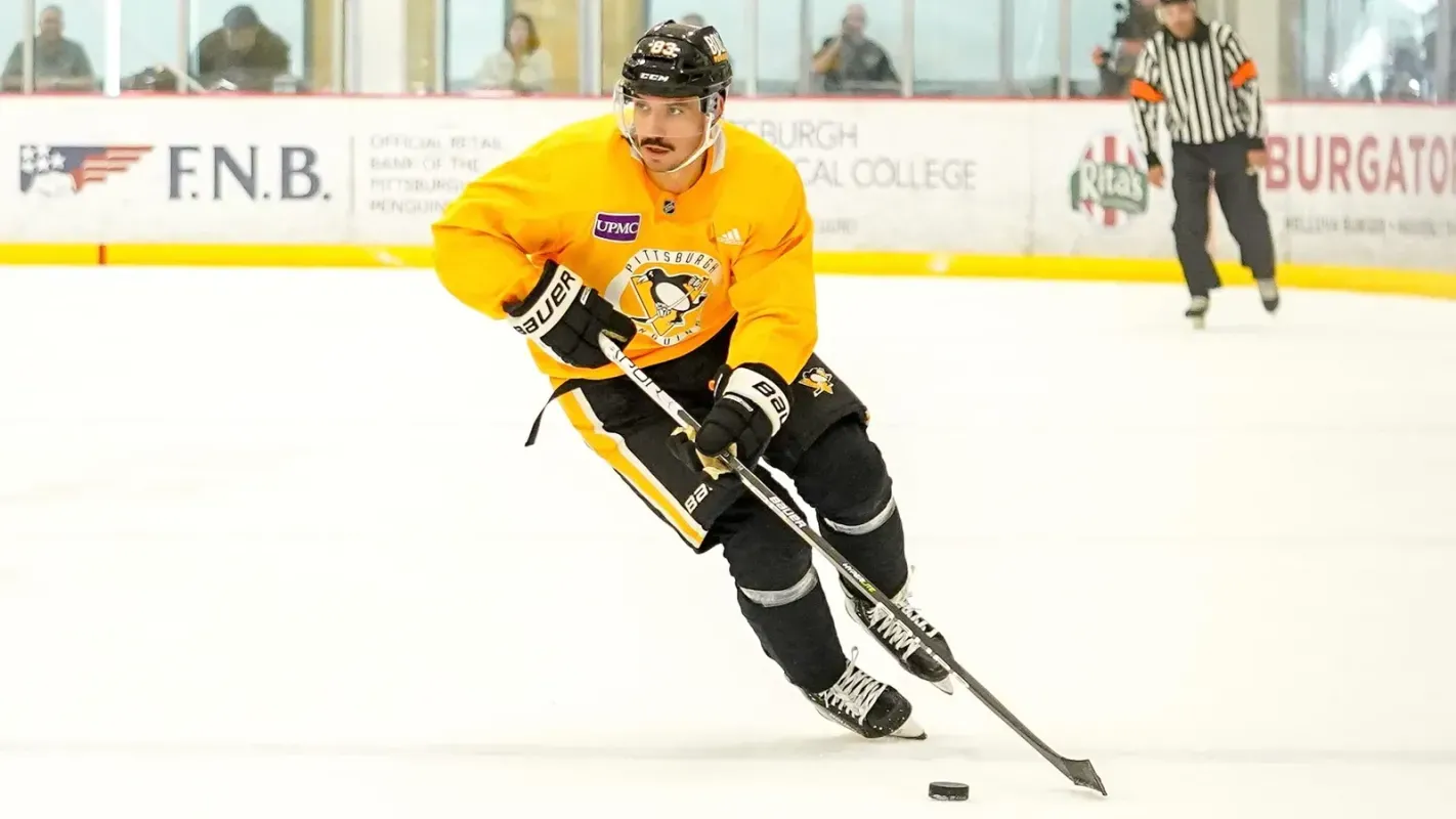 Matthew Nieto in a practice session with the Pittsburgh Penguins