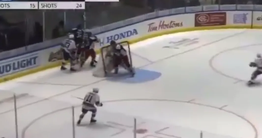 Ben Harpur intentionally hits goaltender Felix Sandstrom