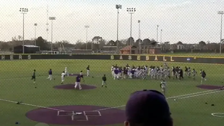 Fight breaks out between Jackson State University and Prairie View AM in the NCAA #bluejays #mlb #ncaa #baseball
