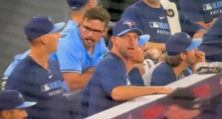 Blue Jays pitcher Max Scherzer snaps on umpire #bluejays #mlb