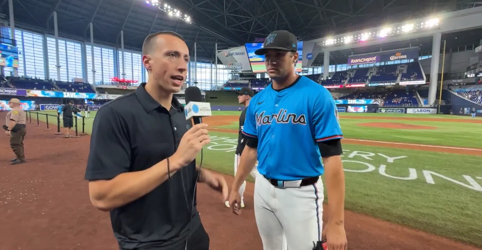 Marlins pitcher Tyler Phillips goes viral after beating the Toronto Blue Jays #bluejays #mlb