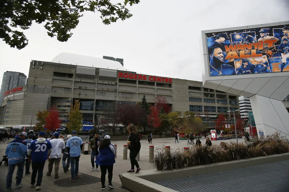 General view as fans arrive before game six of the 2025 MLB World Series between the Toronto Blue Jays and the Los Angeles Dodgers at Rogers Centre.