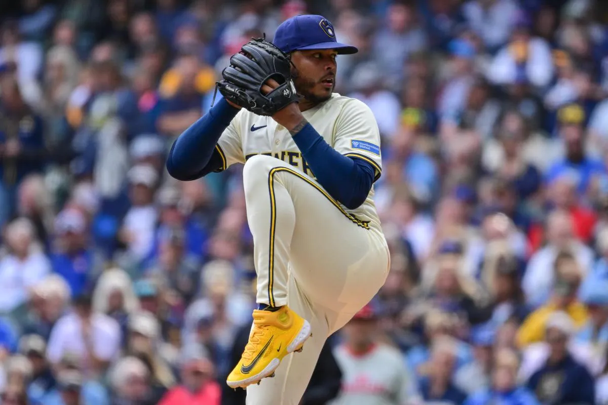 Milwaukee Brewers starting pitcher Freddy Peralta (51) throws against the Philadelphia Phillies in the first inning at American Family Field.