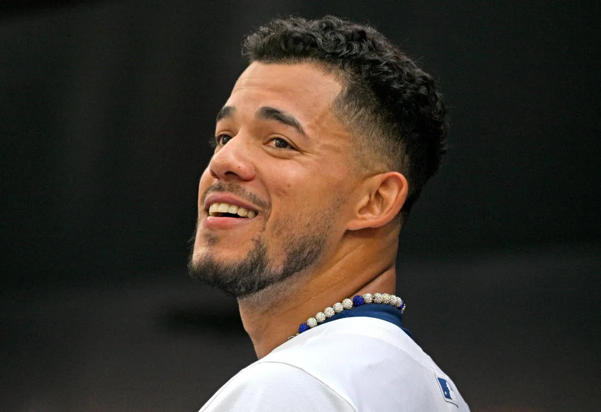 Toronto Blue Jays starting pitcher Jose Berrios (17) reacts to a team mate's comment in the first inning against the St. Louis Cardinals at Rogers Centre.
