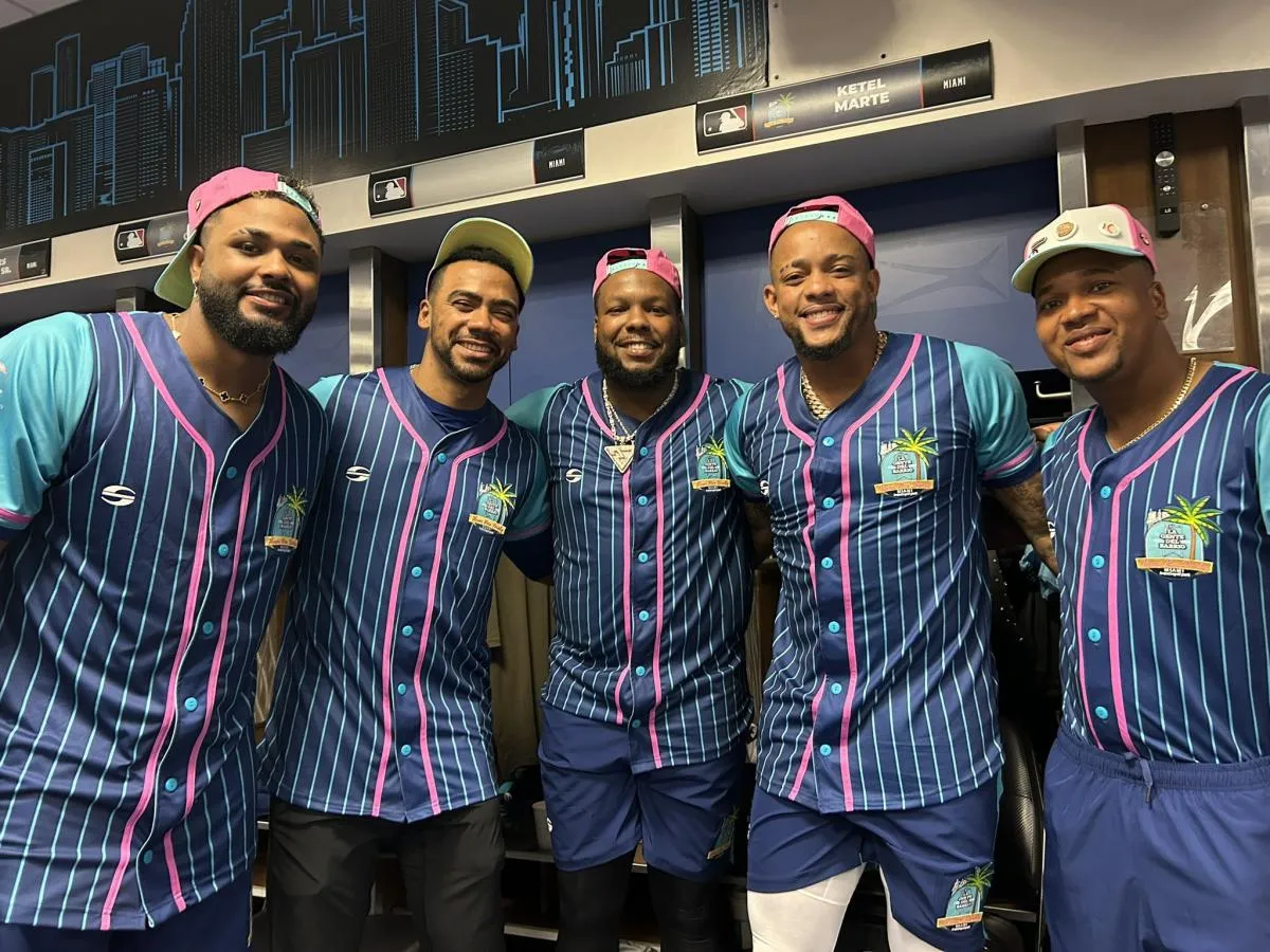 Blue Jays Vladimir Guerrero Jr and Ketel Marte at home run derby event in Miami