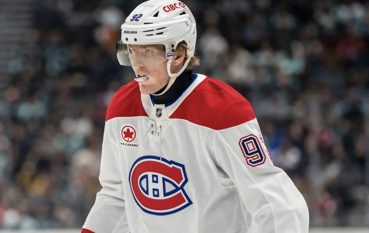 L'attaquant des Canadiens de Montr&eacute;al Patrik Laine (92) photographi&eacute; lors d'un match contre les Kraken de Seattle &agrave; la Climate Pledge Arena.