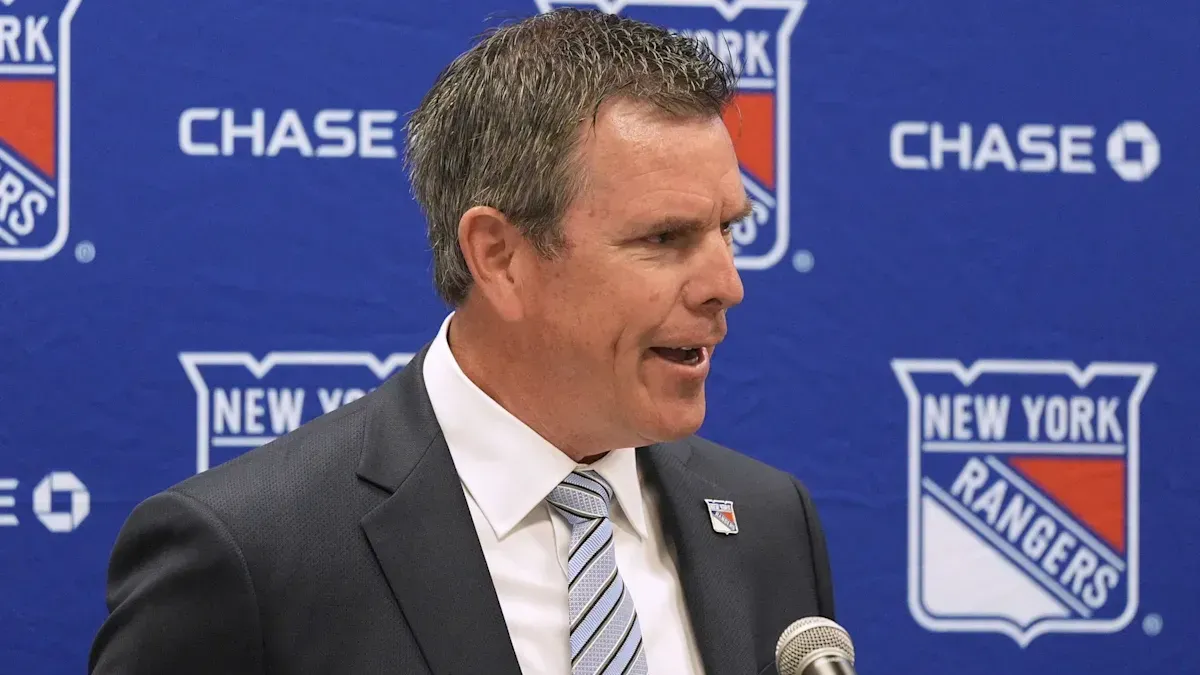 New York Rangers head coach Mike Sullivan speaks to the media