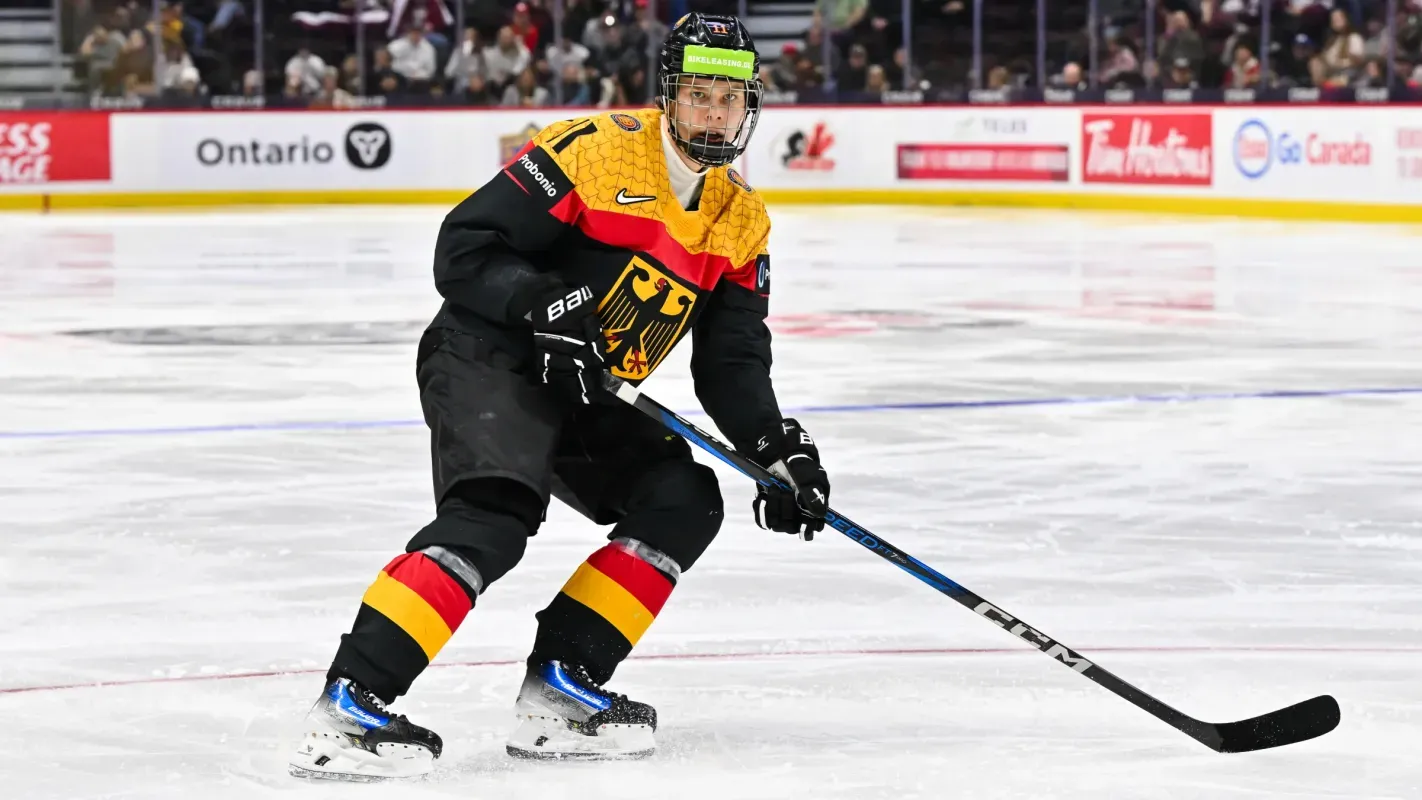 Team Germany's David Lewandowski during a World Juniors game