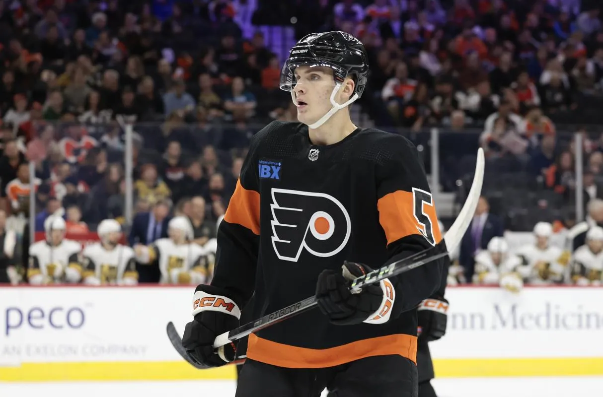 Egor Zamula with the Philadelphia Flyers.